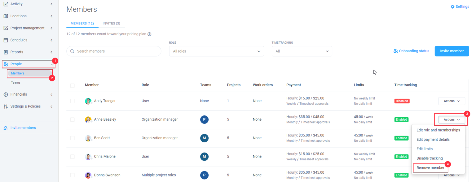 How to Remove a User or Member in Hubstaff Time Tracking