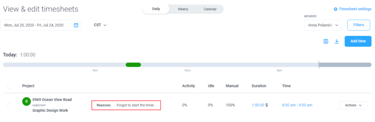 How to Edit Manual Time in Hubstaff Time Tracking