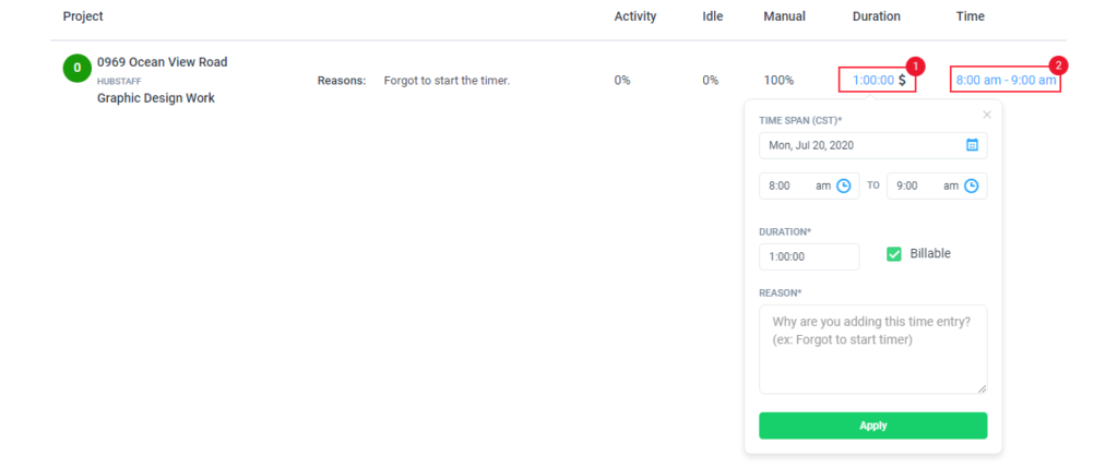 How to Edit Manual Time in Hubstaff Time Tracking