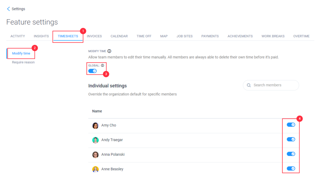 How to Edit Manual Time for Others in Hubstaff