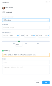 How can I add, delete, or edit time manually in Hubstaff?