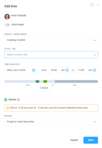 How can I add, delete, or edit time manually in Hubstaff?