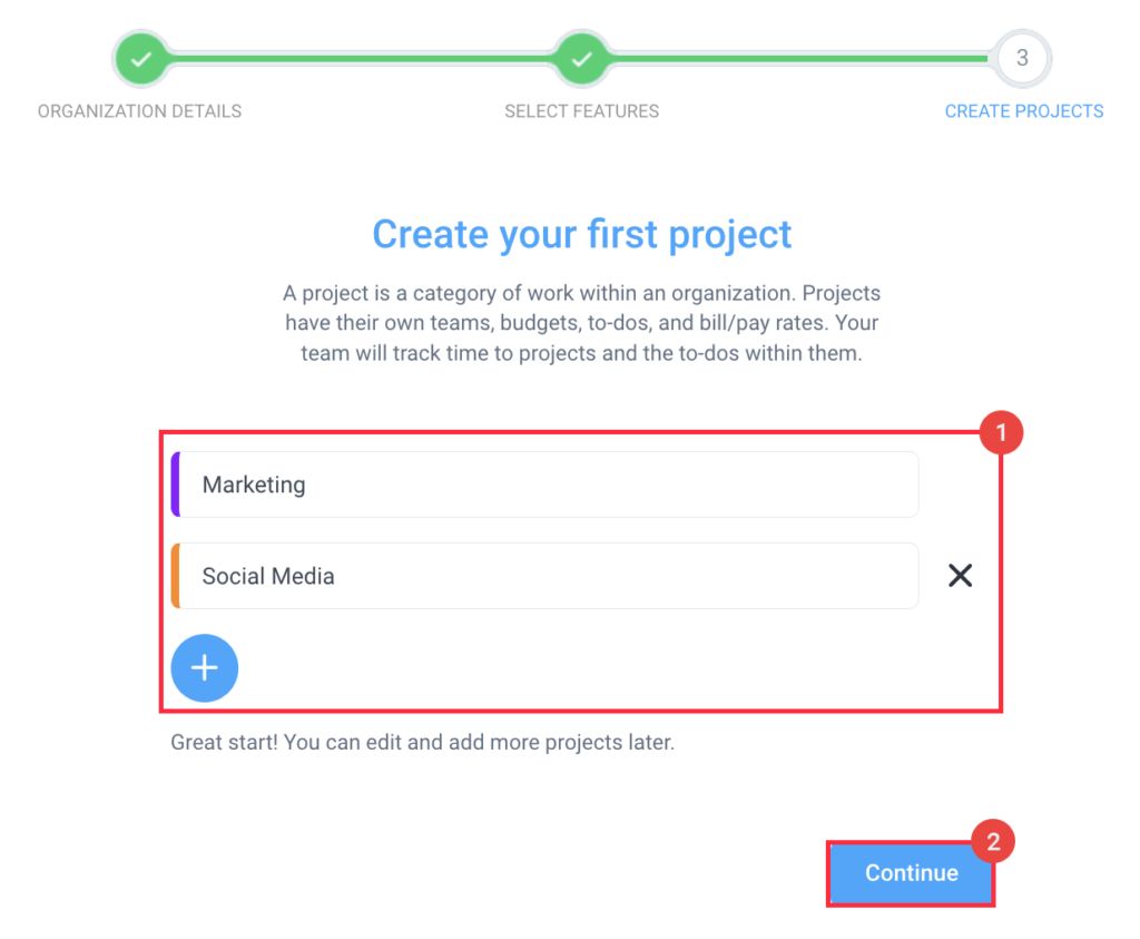 create your first project