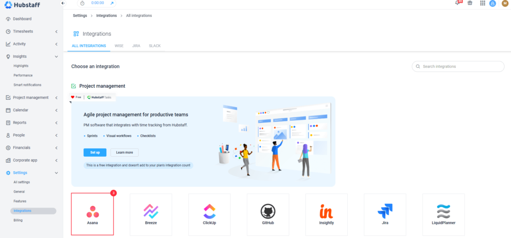 Setting up Hubstaff for Asana Time Tracking Integration