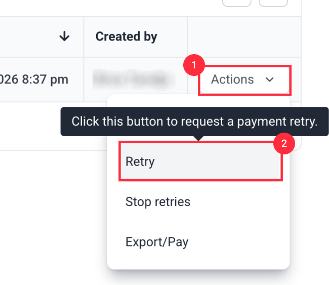 Retry a payroll payment