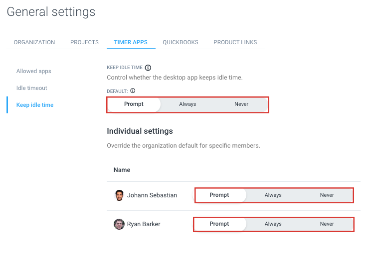 Keep Idle Time Organization Setting in Hubstaff Time Tracking