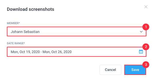 Hubstaff bulk screenshots download - Download screenshots: select an active or removed member and a date range