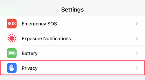 ios settings privacy