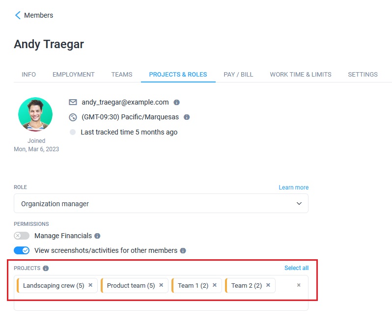 How to change Organization and Project roles Hubstaff Support