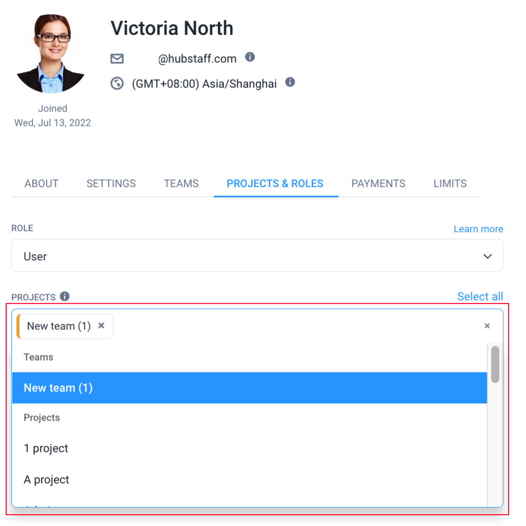 How to change Organization and Project roles Hubstaff Support