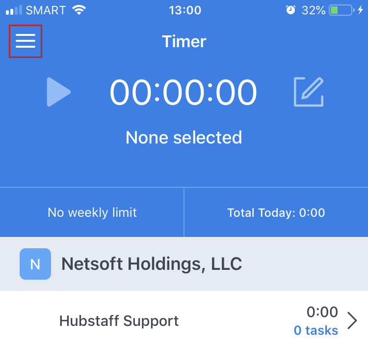 How to contact support via the iOS app Hubstaff Support