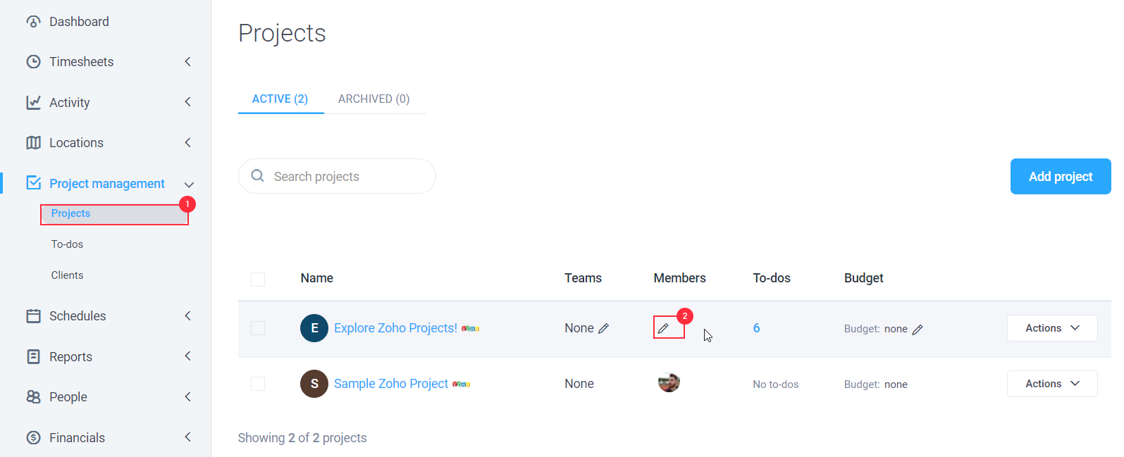 Hubstaff Zoho Integration - Add members to the linked projects on Hubstaff