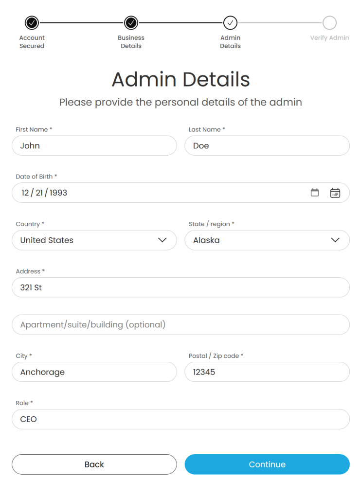 Bitwage admin details