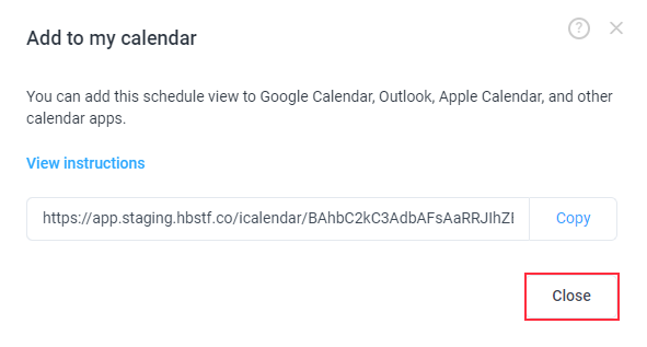 Hubstaff Schedules Add to my Calendar Link