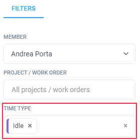 Idle Time Report Time Type Timesheets