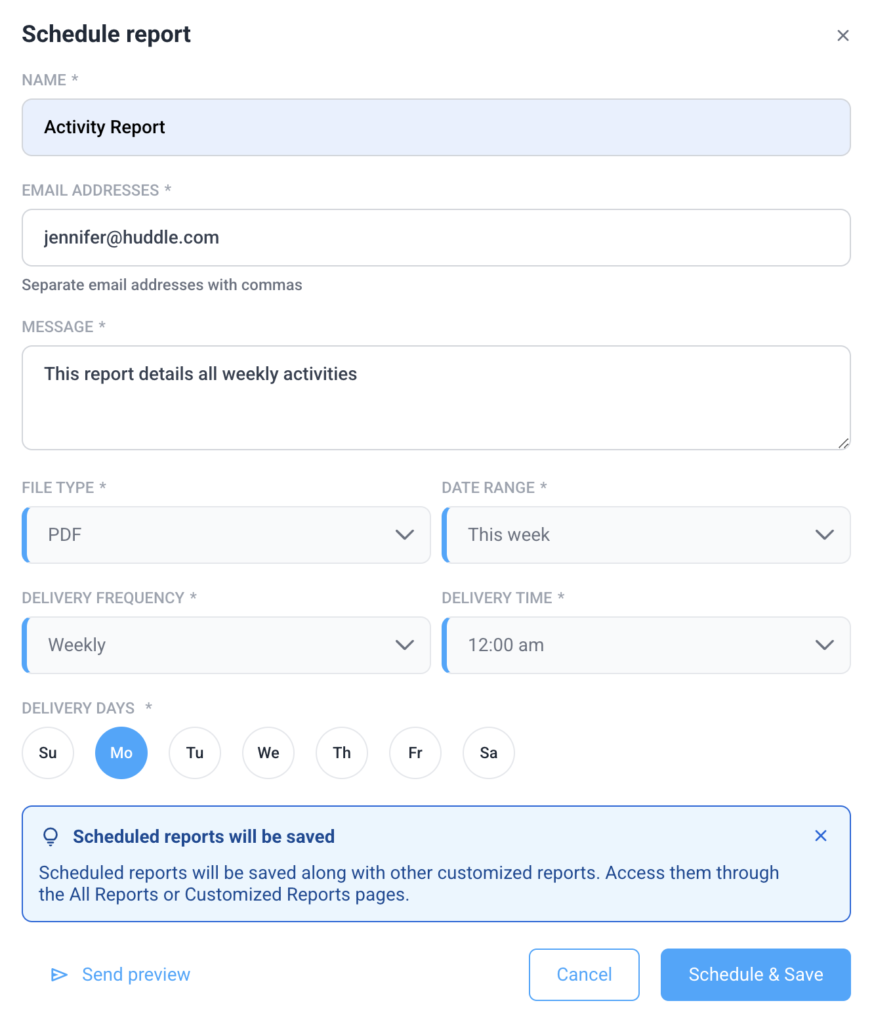 schedule reports