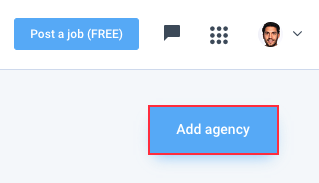 talent add agency button