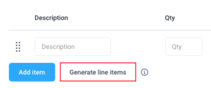 invoice generate line items