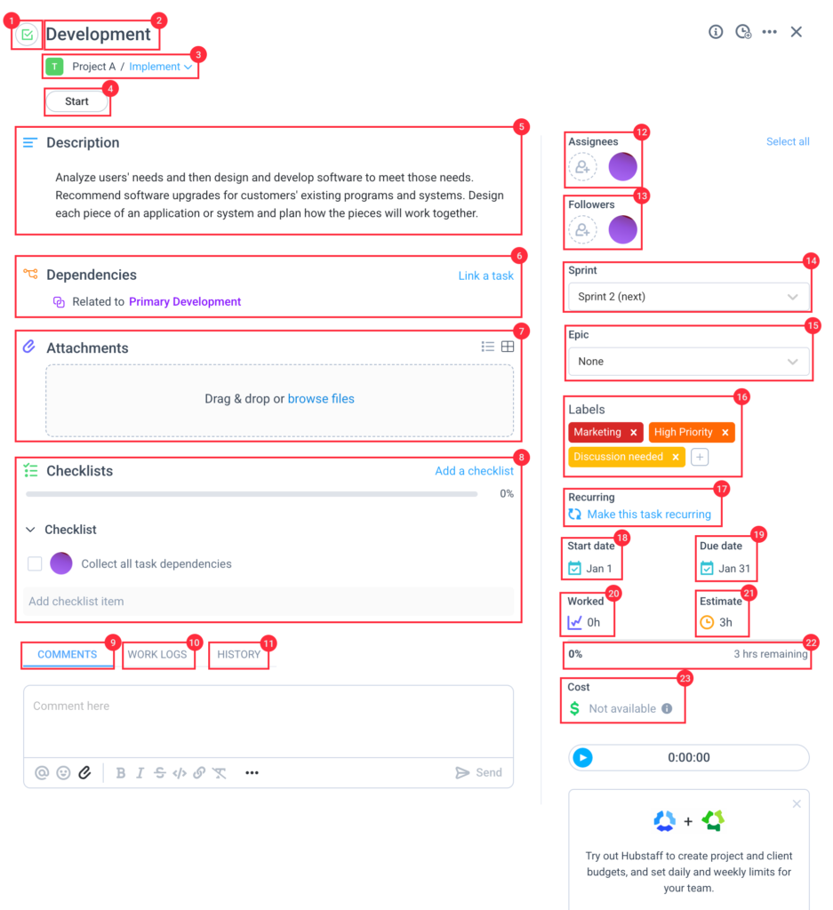 new task page copy