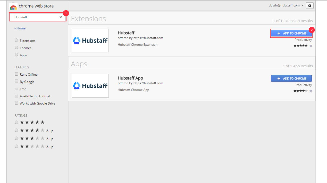 Installing the Hubstaff Chrome extension