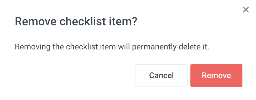 tasks remove checklist item