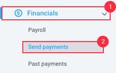 Financials send payments