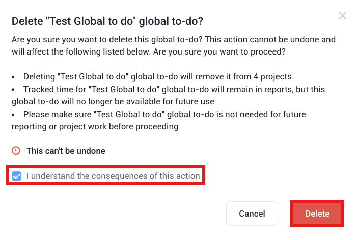 Delete global to-do