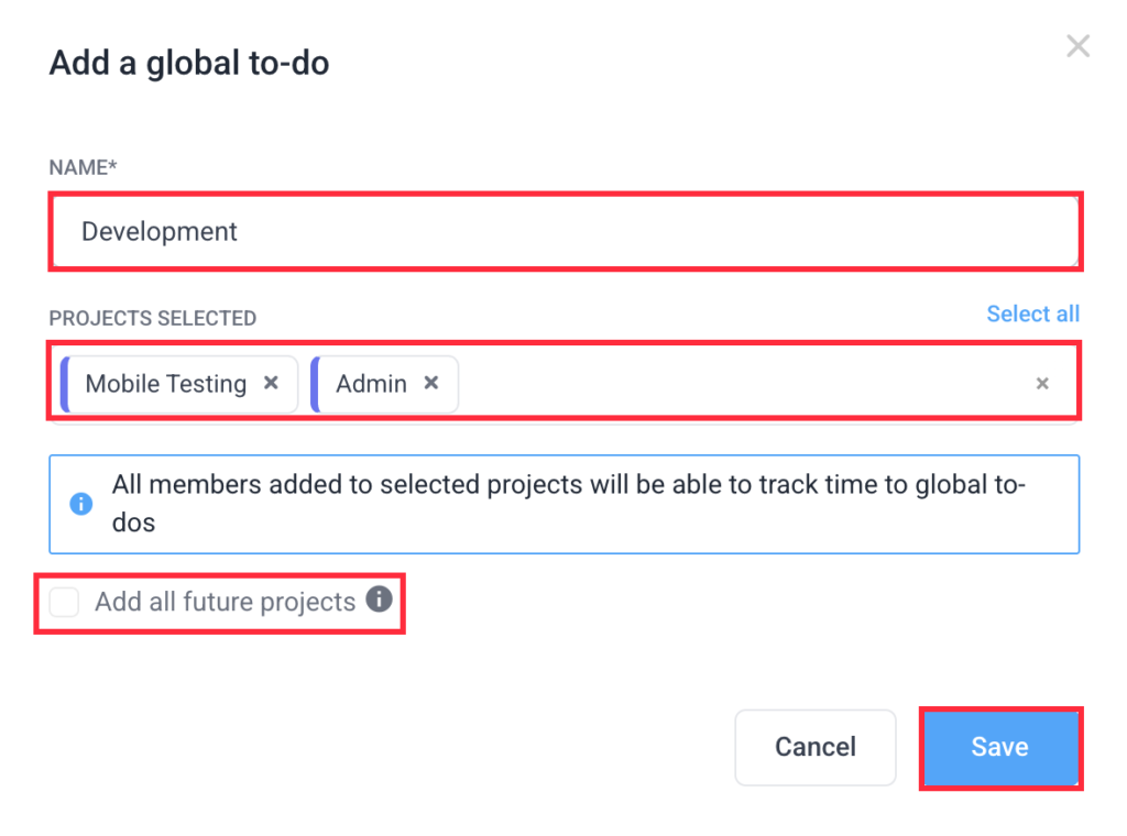 add a global to do dialog