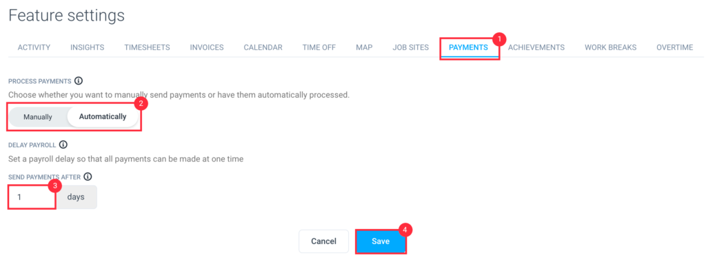 settings features payments 2