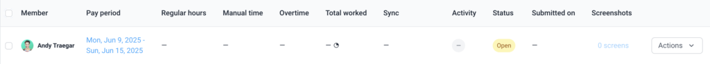 timesheets sample