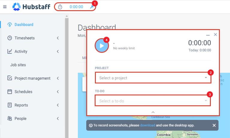 Wellhub Timer Example How to use the Web Timer in Hubstaff Time Tracking