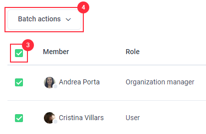 Members and Invite Batch Actions