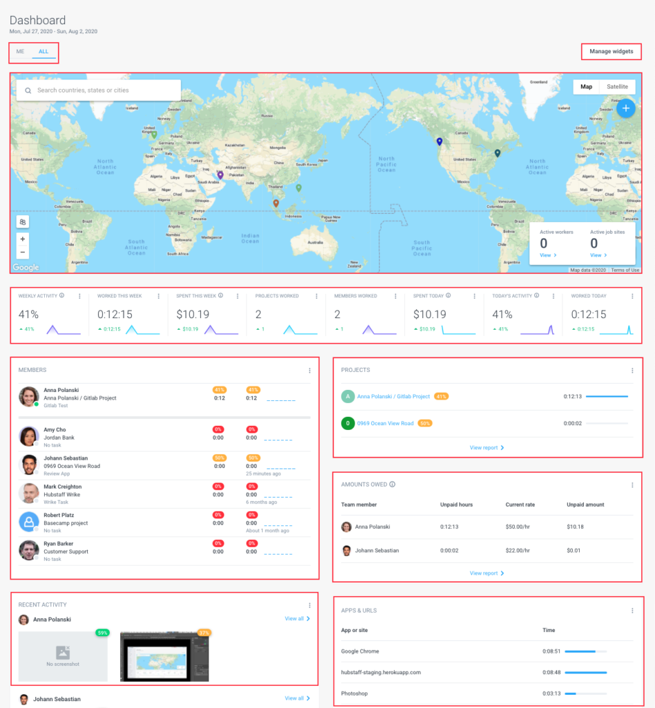  Application and Dashboard Overview Owners Hubstaff Support