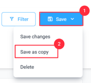 Save as copy Scheduled Report