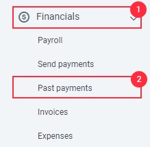 Payroll Overview Financials Past Payments