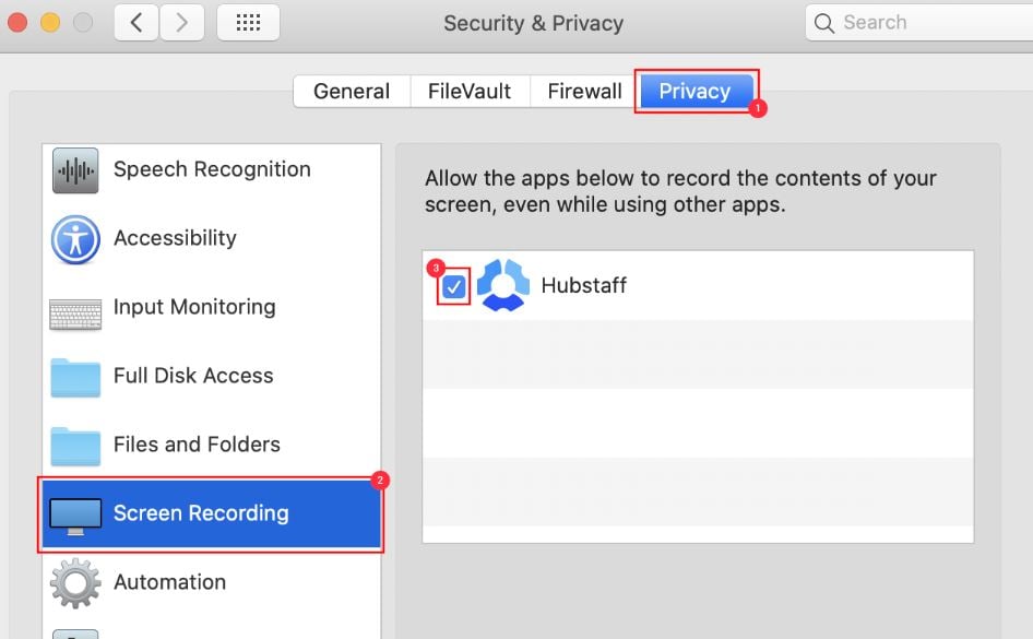 screen capture permissions on OSX
