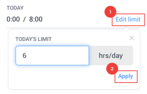 User Limits feature overview in Hubstaff Time Tracking