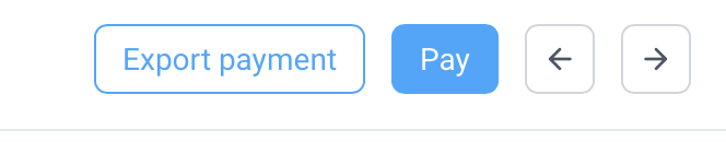 Pay and export button in the team payment window