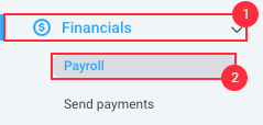 menu financials payroll