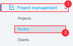 menu project management to-dos