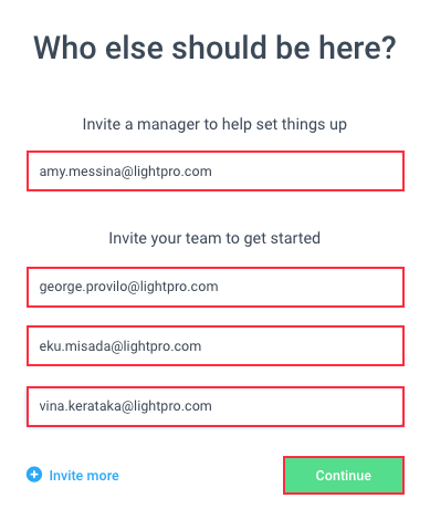tasks invite members setup