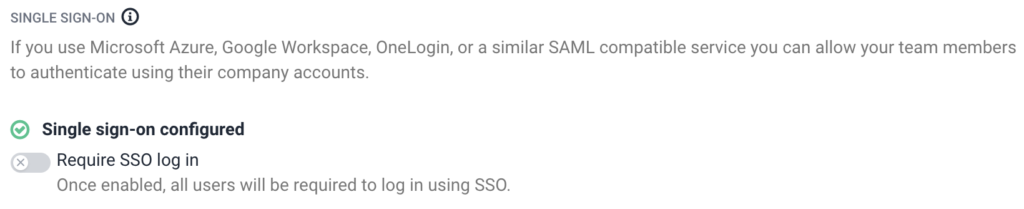 sso configured