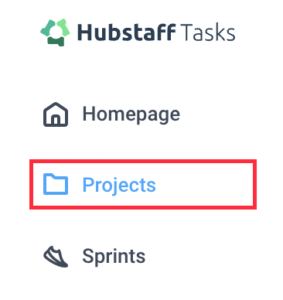 tasks projects sidebar menu