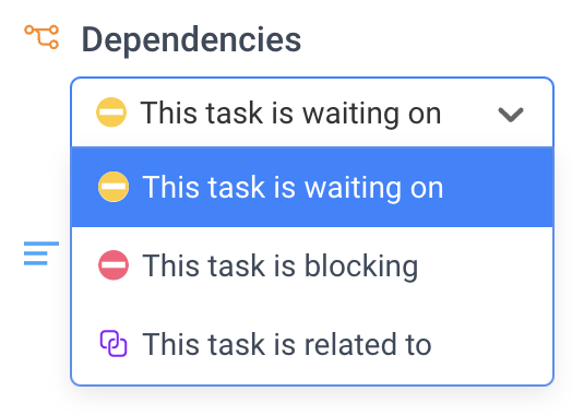 task dependencies waiting on