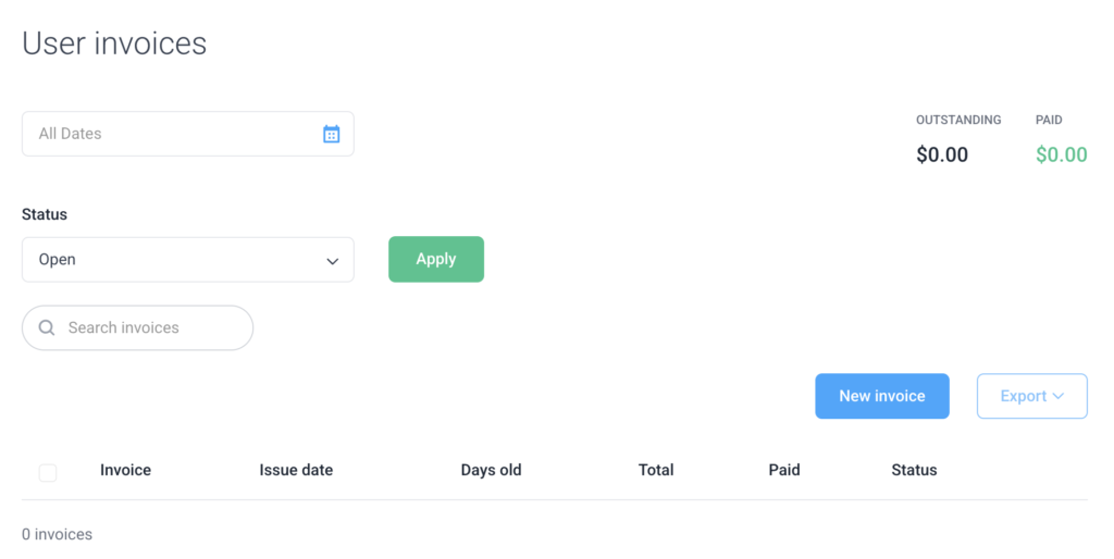 user_invoices user invoices