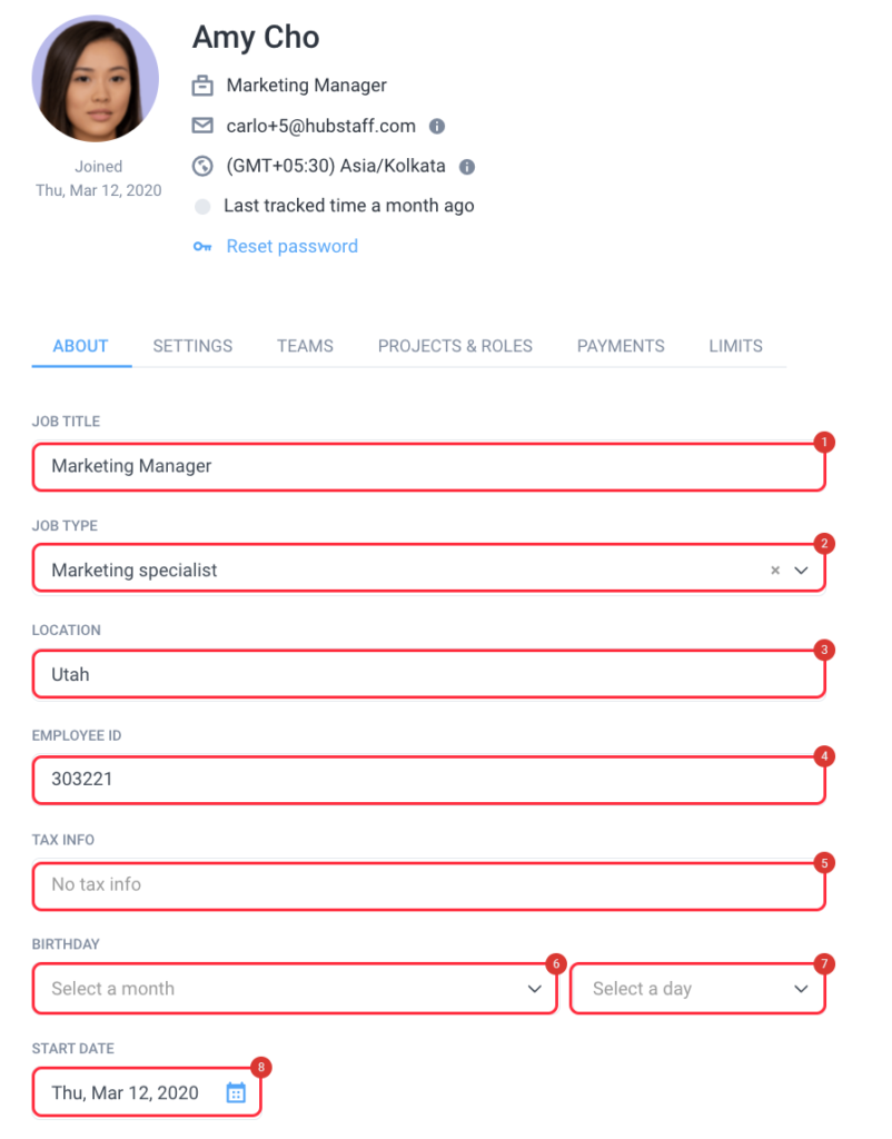 Add member information in Hubstaff Hubstaff Support