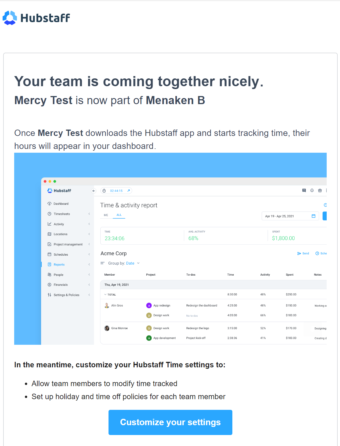 email invite-has joined your team