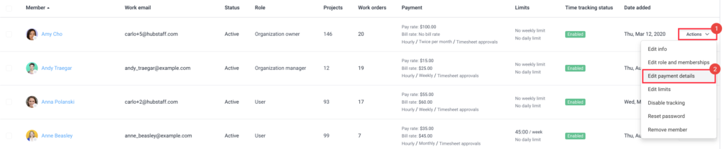 members actions edit payment details