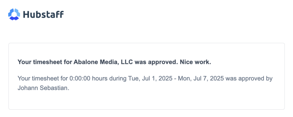 timesheet approved email notification