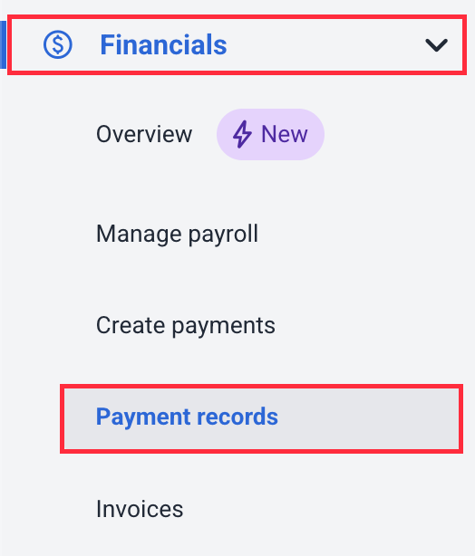 payment_record Payment records